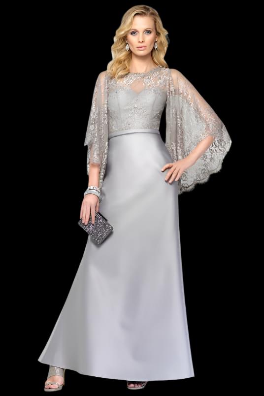 French Lace Silver Mother of the wedding dress Aphrodite Malta French Lace Silver Mother of the wedding dress Aphrodite Malta