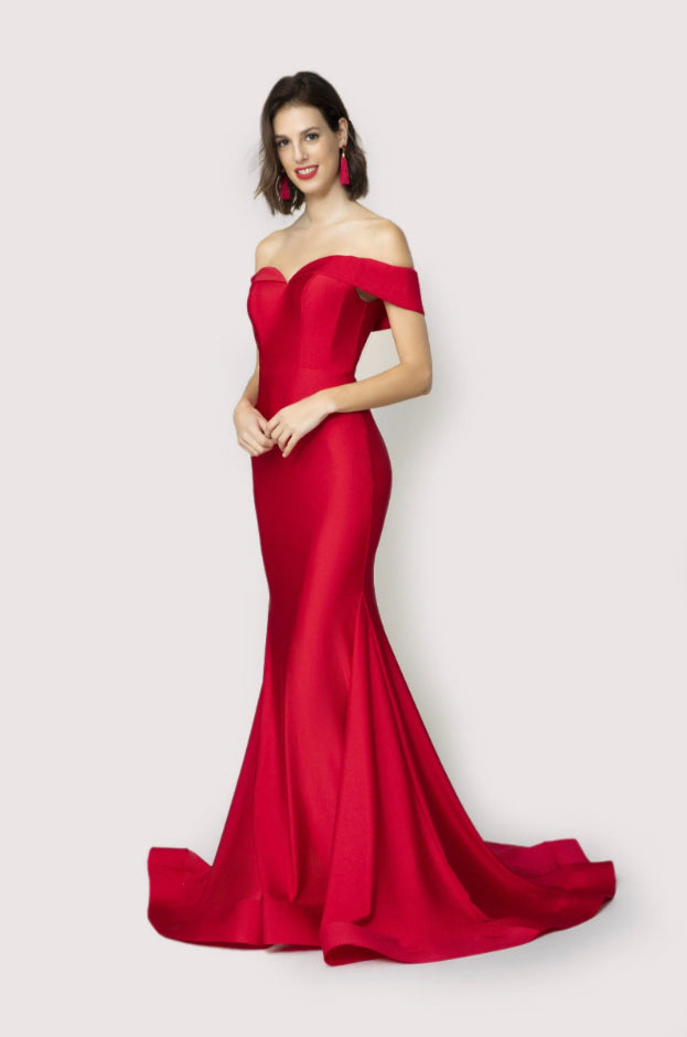 Rubie Red Fishtail Evening Dress Aphrodite Malta Rubie Red Fishtail Evening Dress Aphrodite Malta