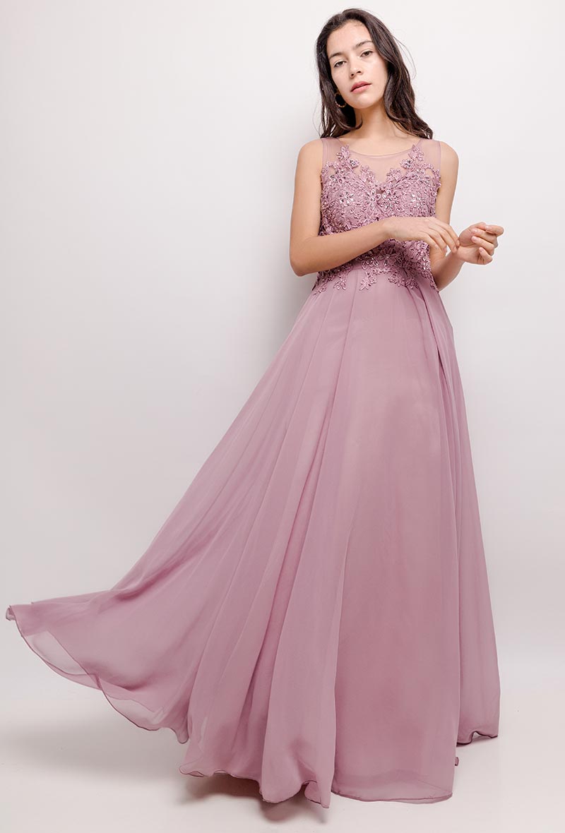 Sleeveless lace Old Rose Bridesmaid dress Aphrodite Malta Sleeveless lace Old Rose Bridesmaid dress Aphrodite Malta