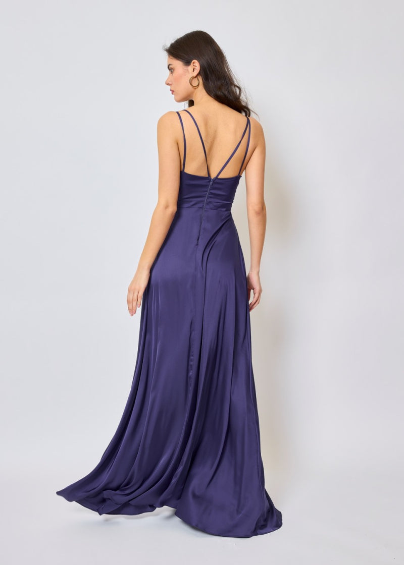 Spaghetti straps Satin Long dress