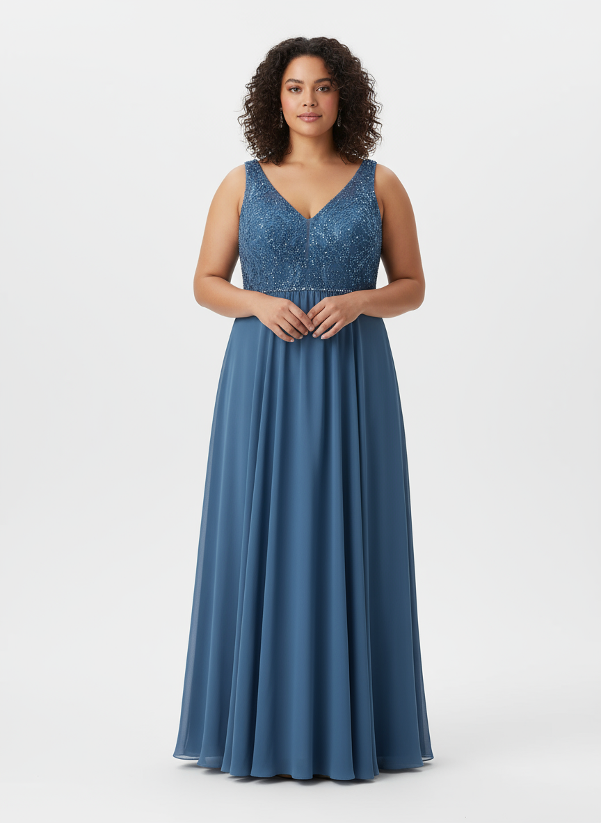 Teal Maxi Evening Dress, Extra Large