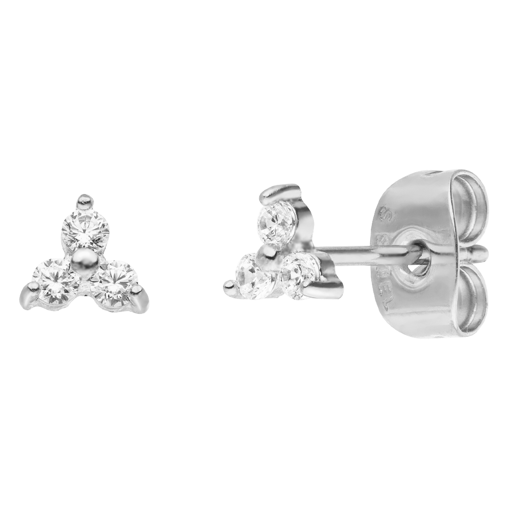 Three Stones earrings | 18K gold plated
