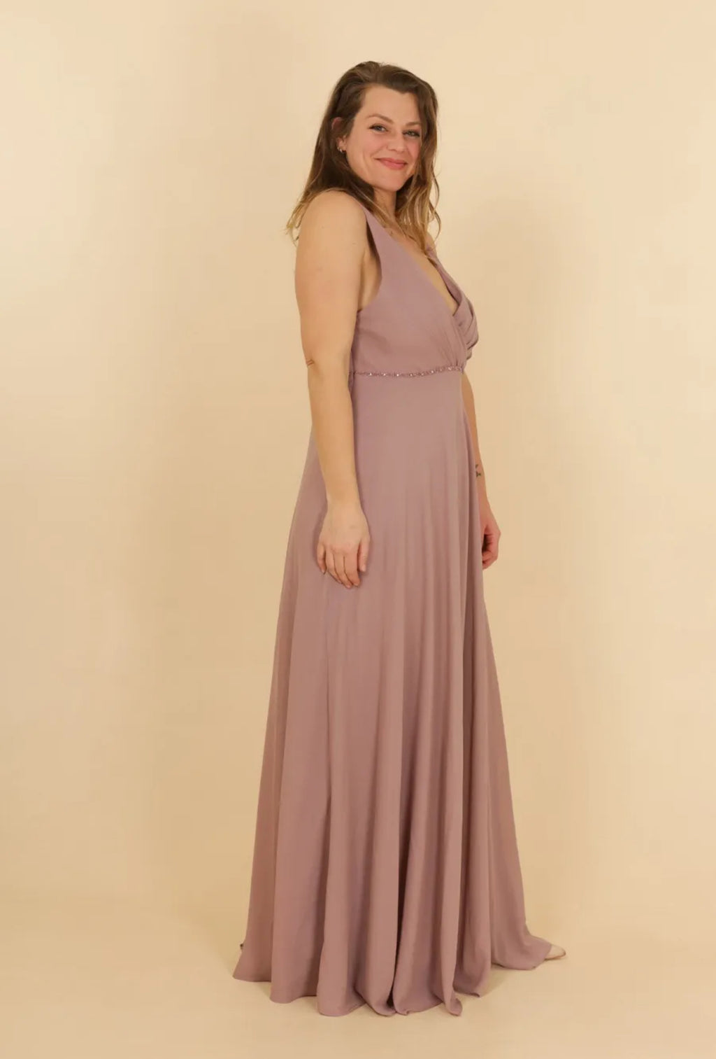 Bridesmaid dress in  Shiny chiffon fabrics