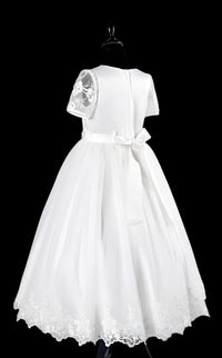 Embroidered Short sleeve First Holy communion dress