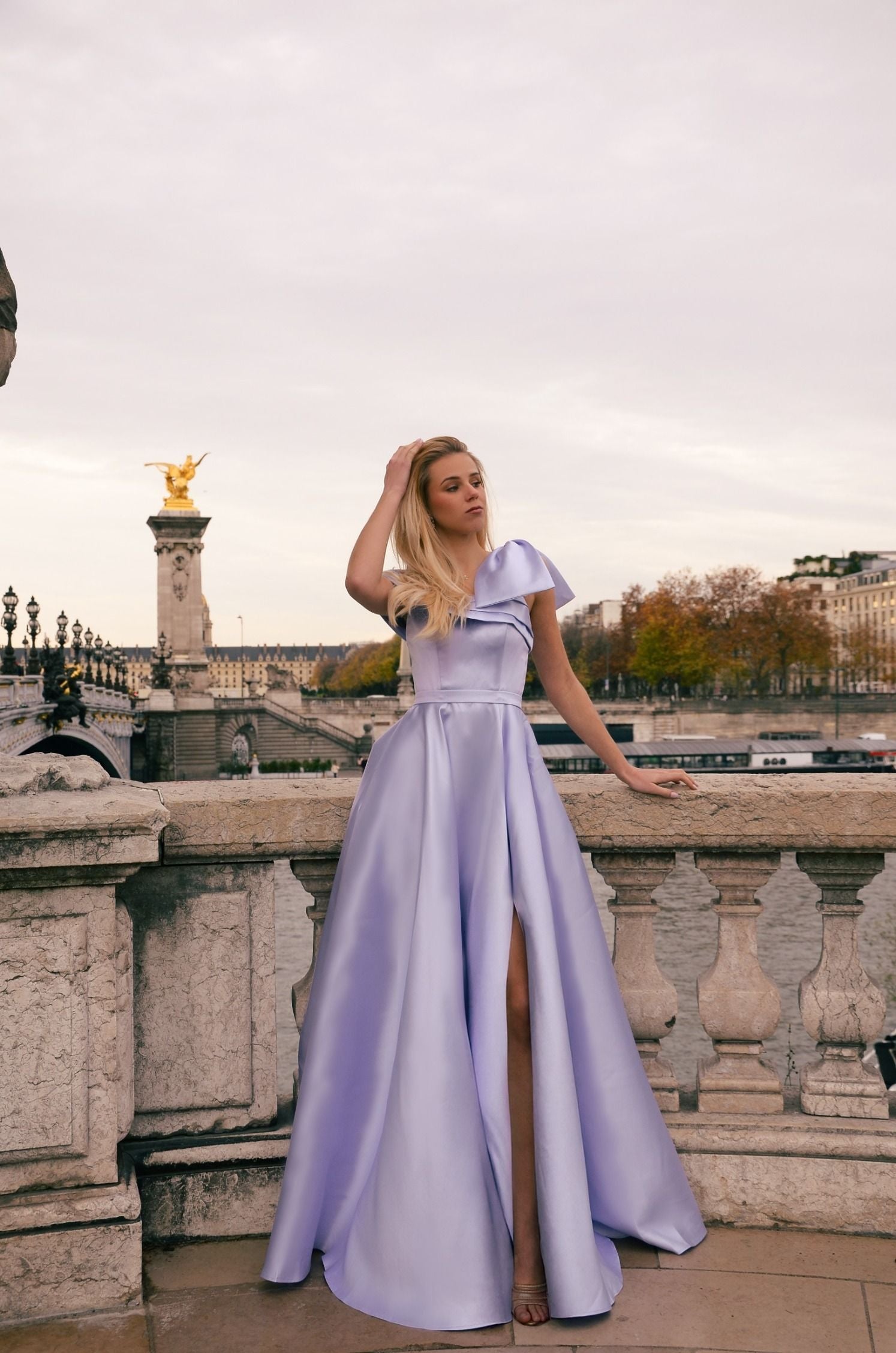 WIAME Lilac Satin ball gown