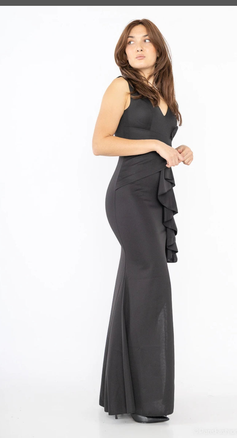 Black Mermaid Silhouette with side slit