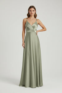 Silky Satin Spaghetti straps Evening dress