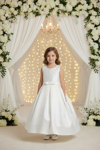 Ivory Mid calf flower girl dress