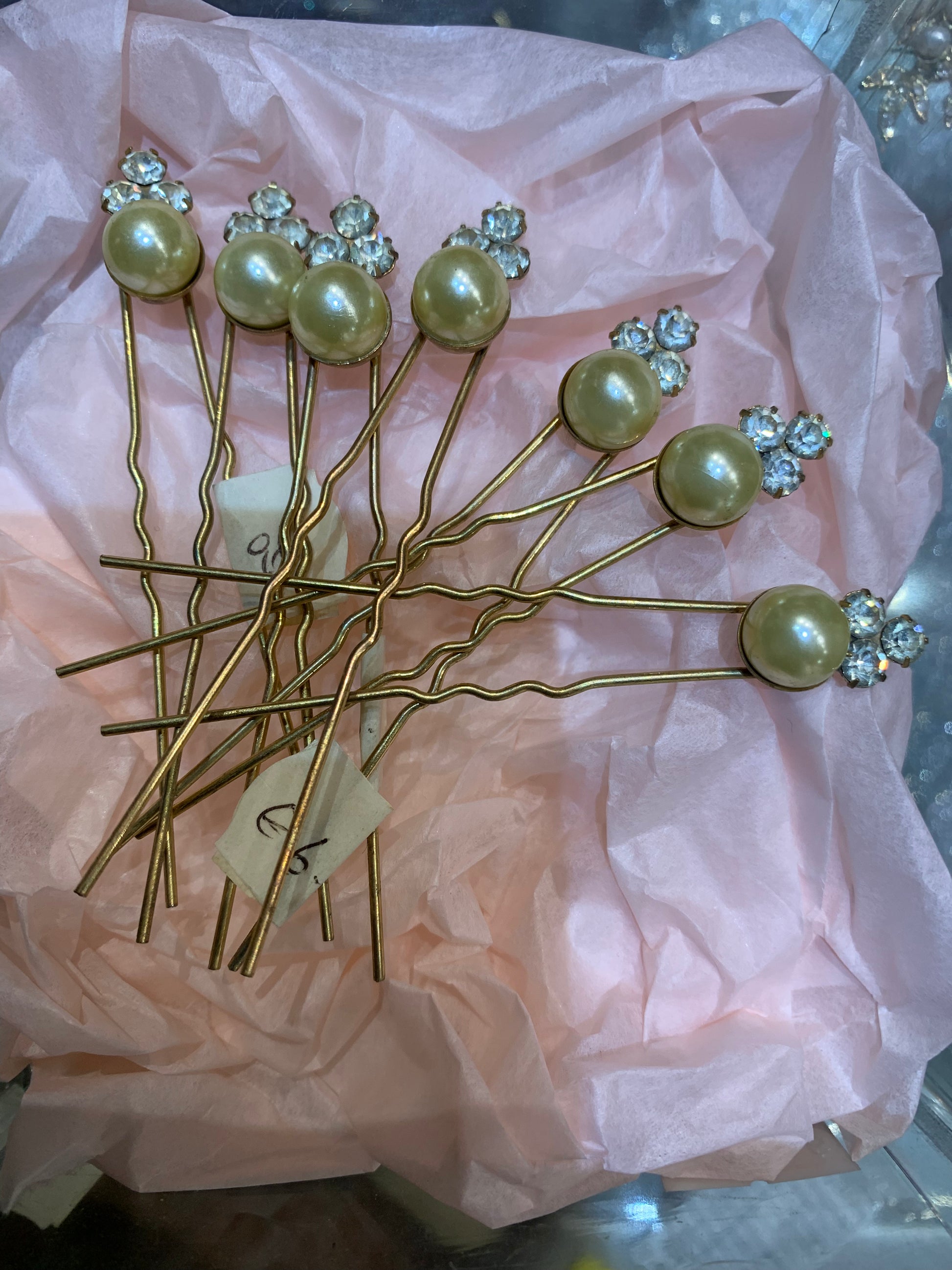 Pearl & Rhinestone pins – Aphrodite Malta