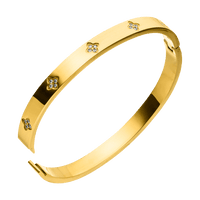 Clover Stone Bracelet | 18K gold-plated