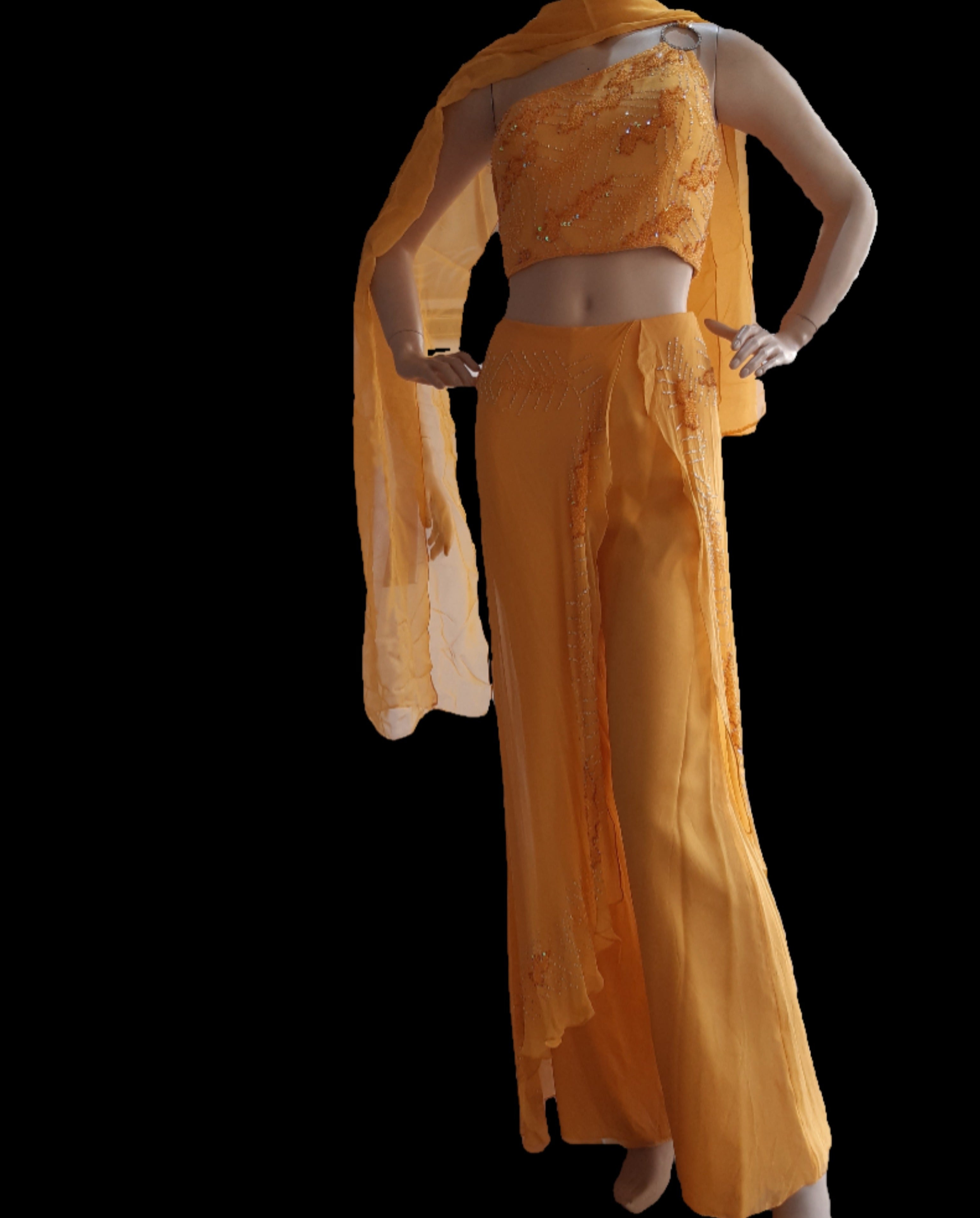 Silk 3 piece hand beaded  occasion dress