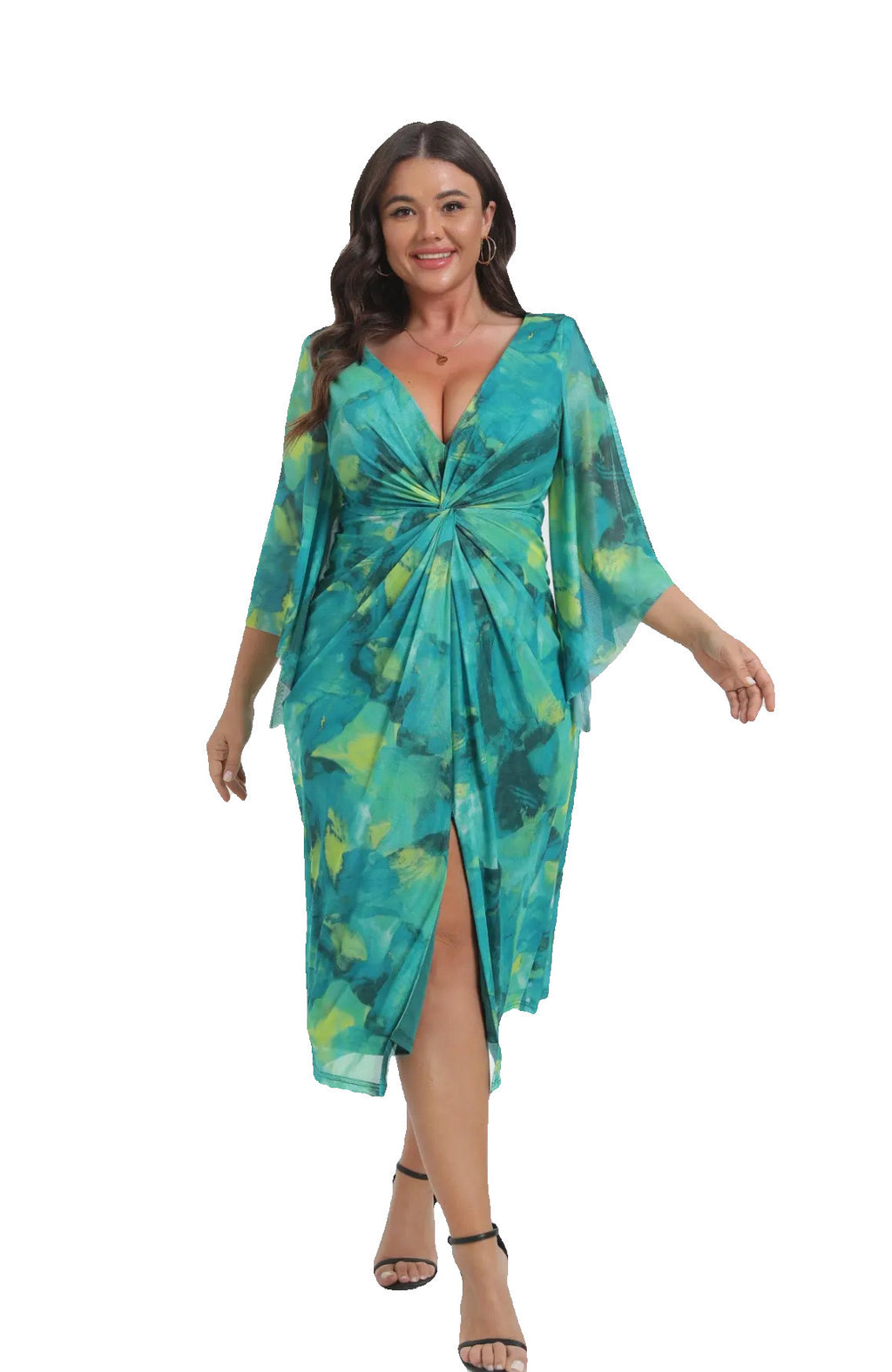 Patterned mid-length dress