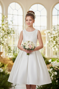 Ivory Mid calf flower girl dress