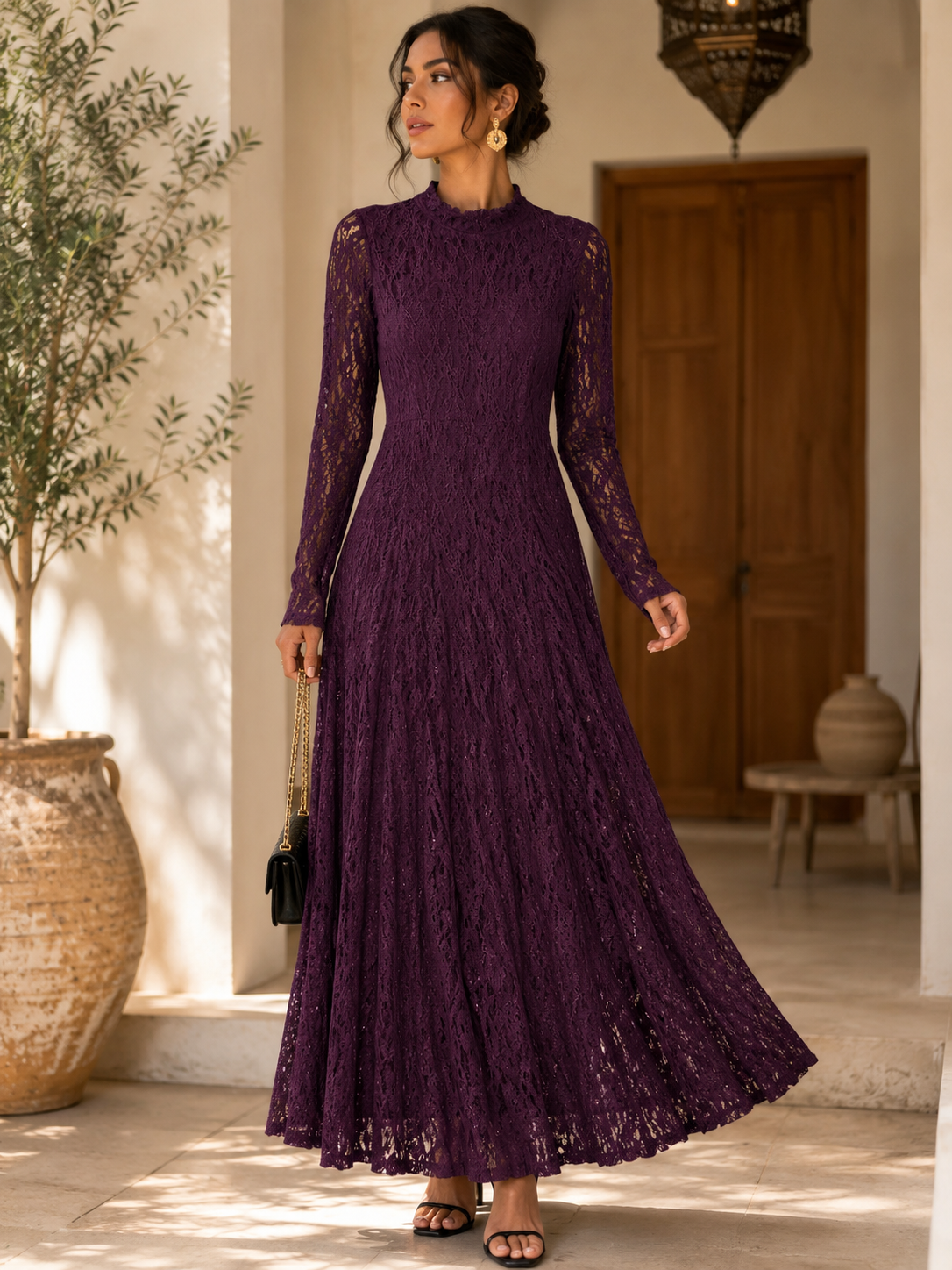 Long Bohemian Lace Dress