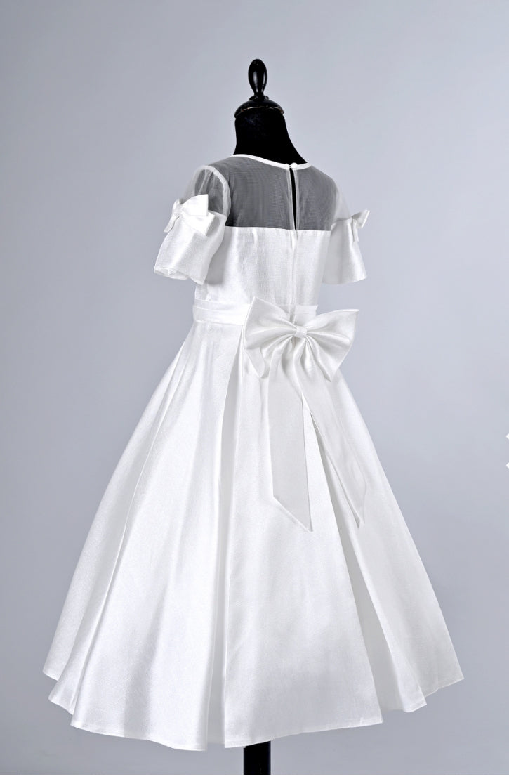 Shiny  satin   flower girl Bow dresses
