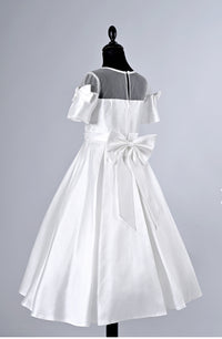 Shiny  satin   flower girl Bow dresses