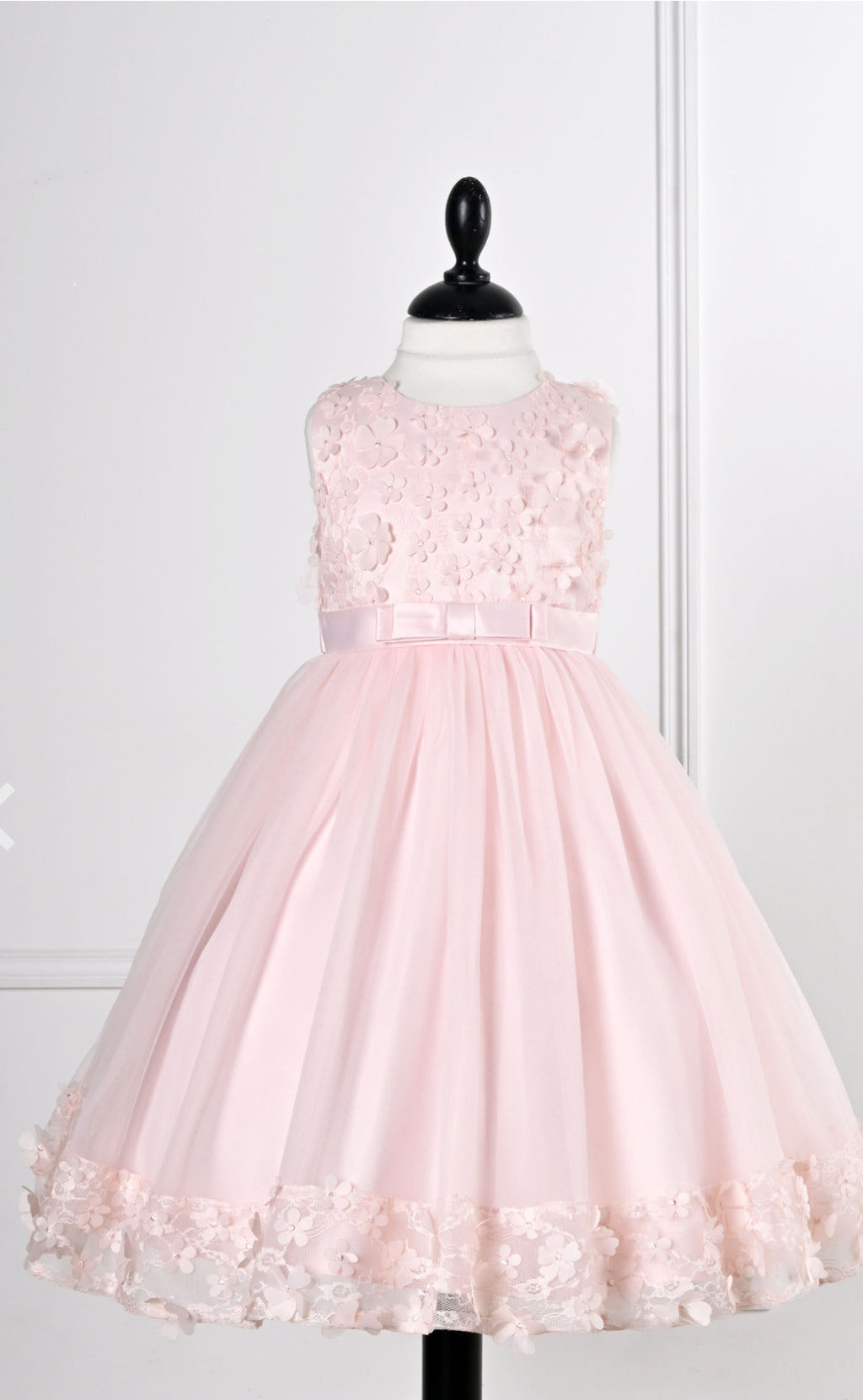 Girl's  Party Dress with 3D Flowers