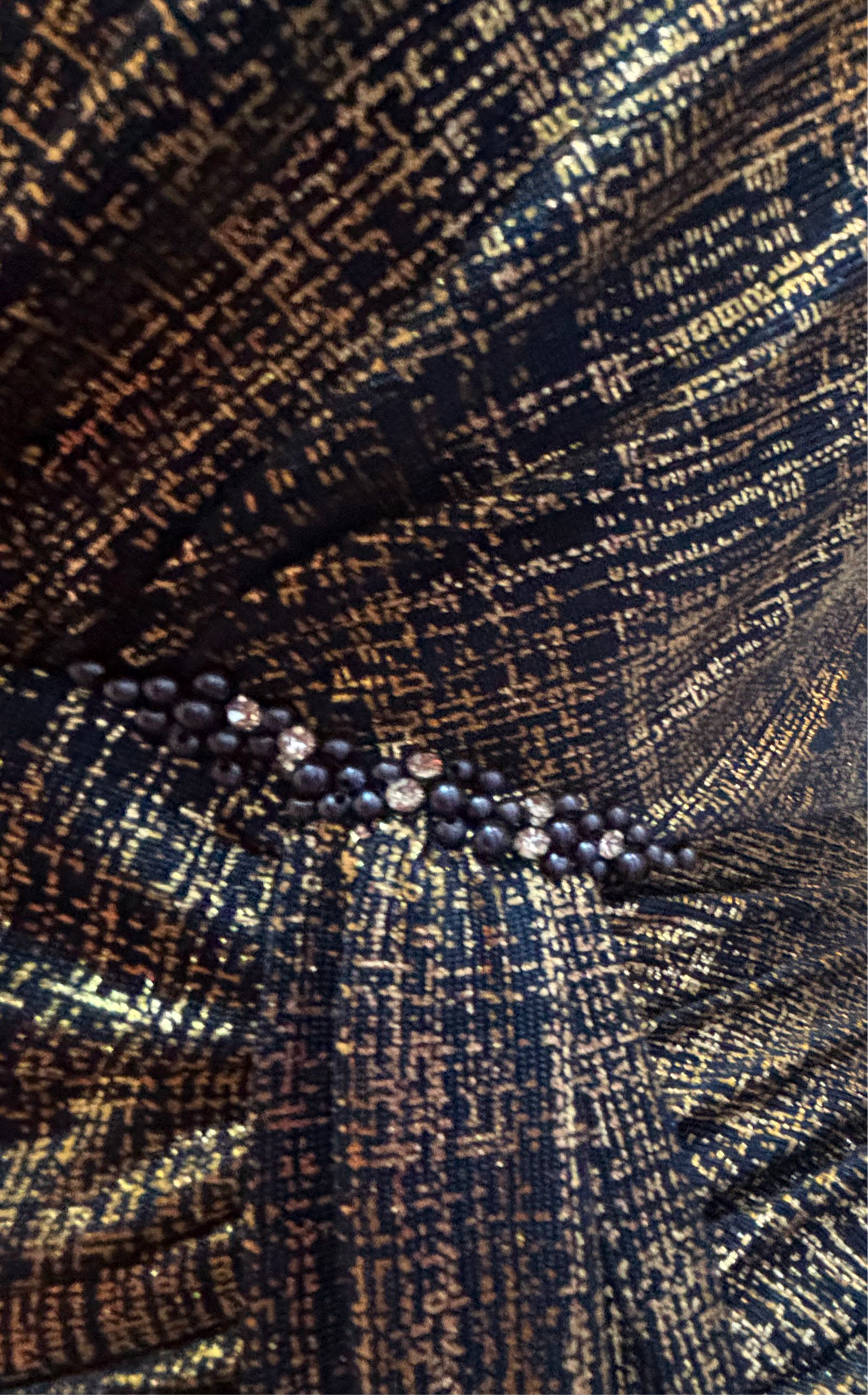 Navy Blue and Gold evening dress