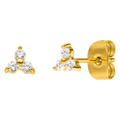 Three Stones earrings | 18K gold plated