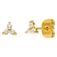 Three Stones earrings | 18K gold plated