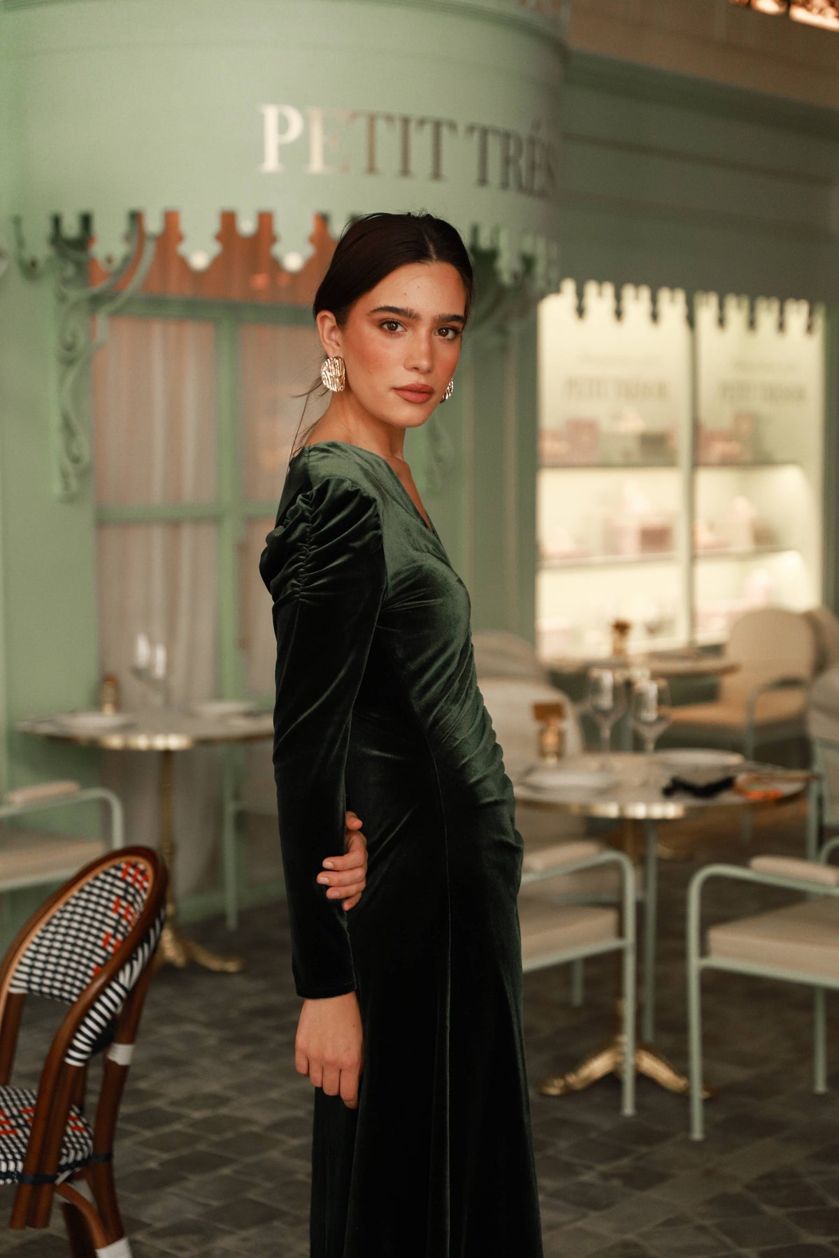 Green Velvet Dress