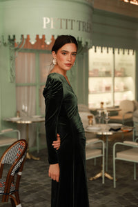 Green Velvet Dress