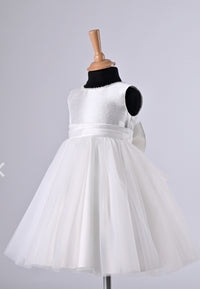 Swarovski Round neck line with satin top with tulle skirt