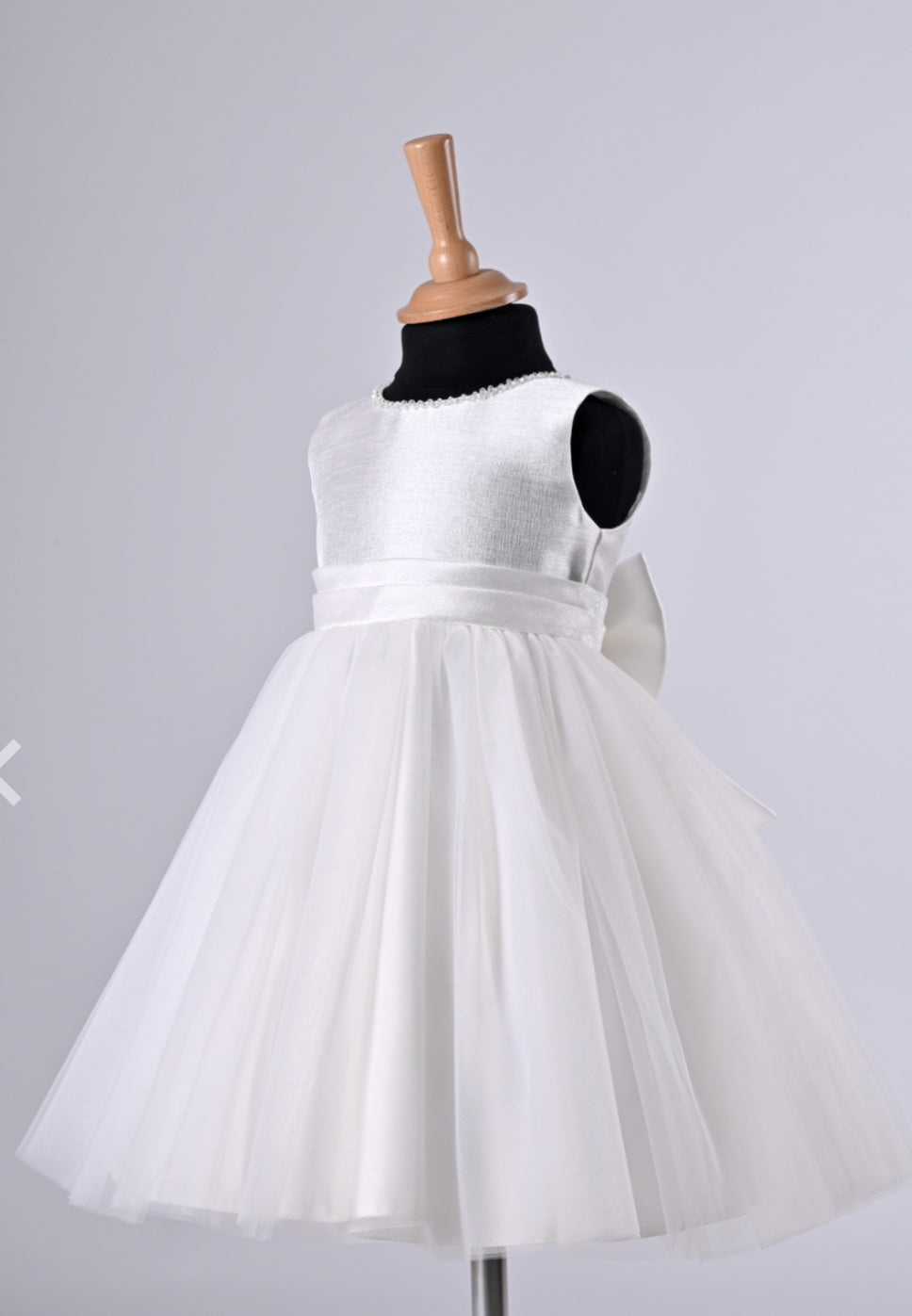Swarovski Round neck line with satin top with tulle skirt
