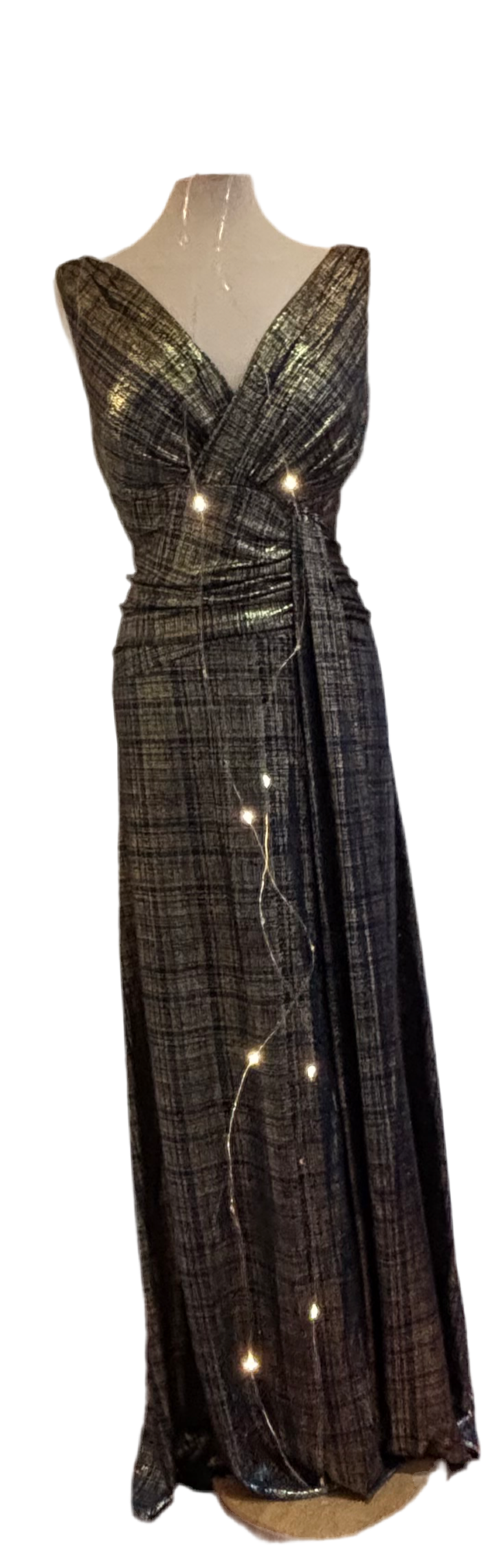 Navy Blue and Gold evening dress