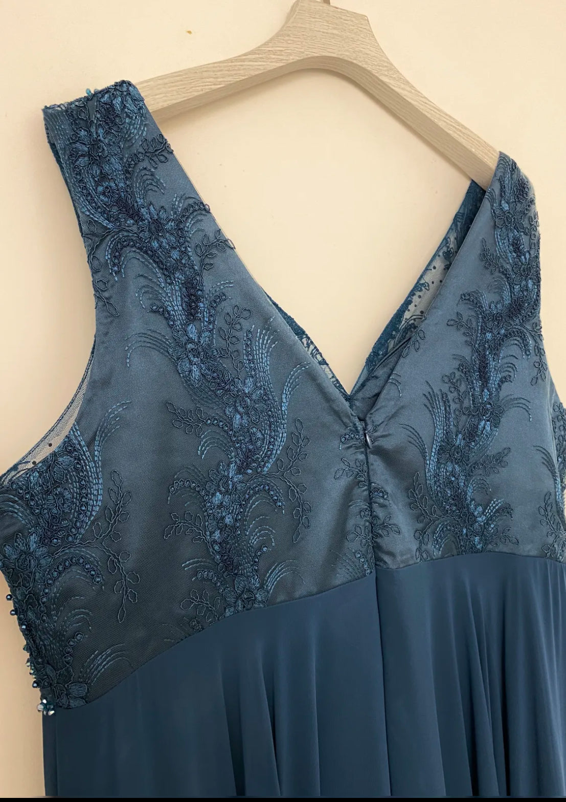 Big Size Petrol Blue long evening Dress