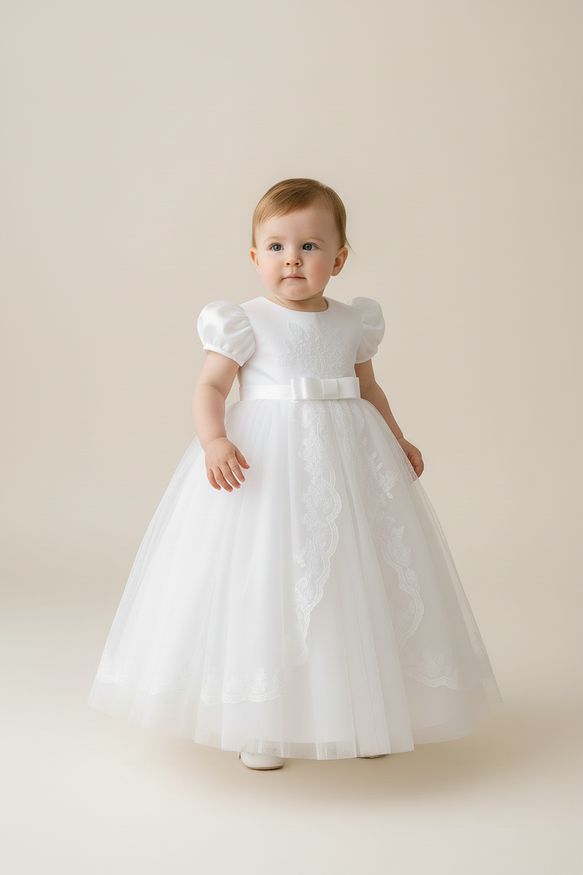 Christening, Baptism White Dress, Baby Girl Gown