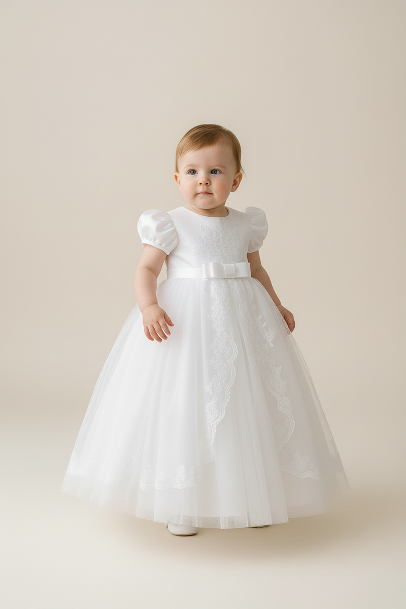 Christening, Baptism White Dress, Baby Girl Gown