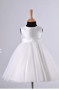 Swarovski Round neck line with satin top with tulle skirt