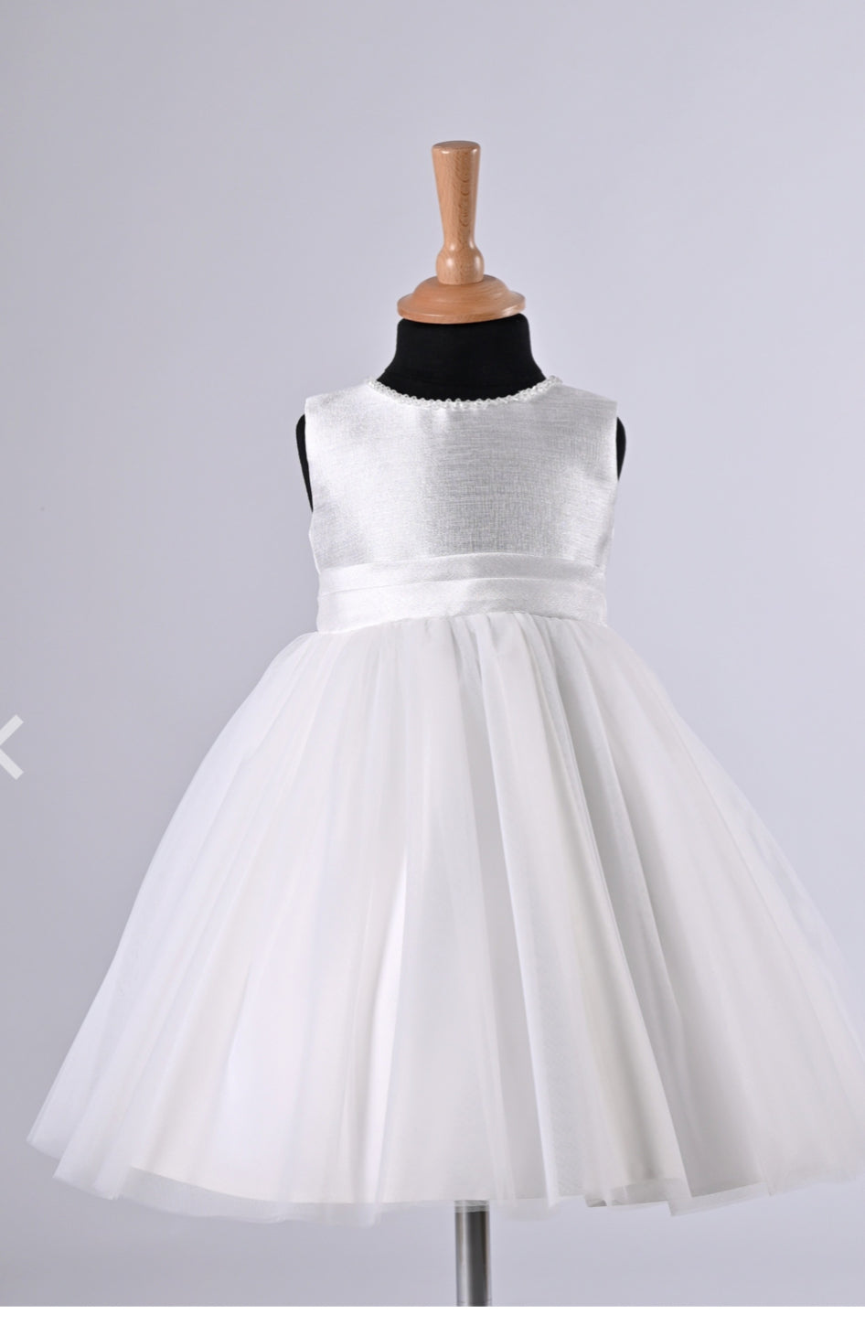 Swarovski Round neck line with satin top with tulle skirt