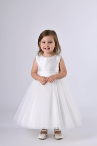 Swarovski Round neck line with satin top with tulle skirt