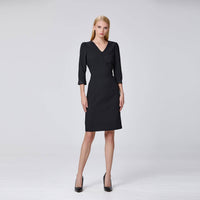 Fitted dress with V-neckline