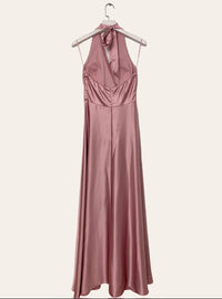 Satin tie-neck Bridesmaid dress