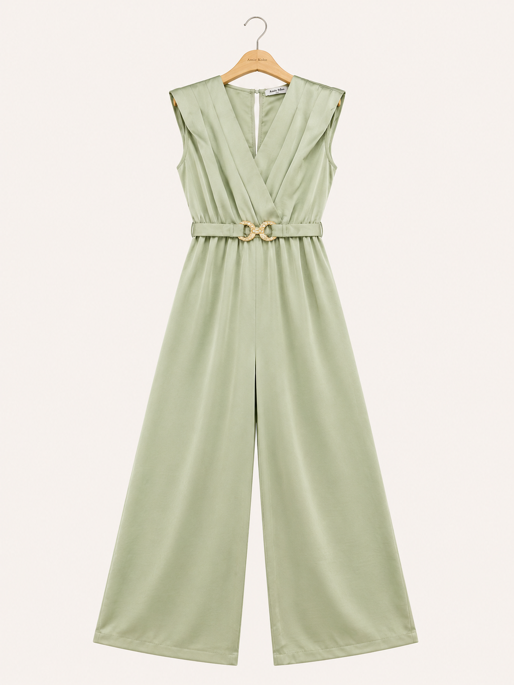 Elegant flowing jumpsuit with belt