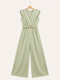 Elegant flowing jumpsuit with belt