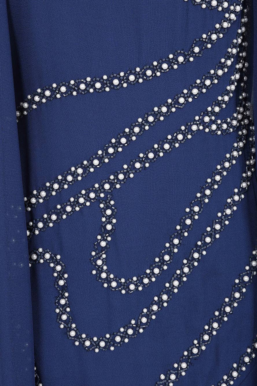 Patricia Navy Embellished Cape Sleeve Maxi Dress