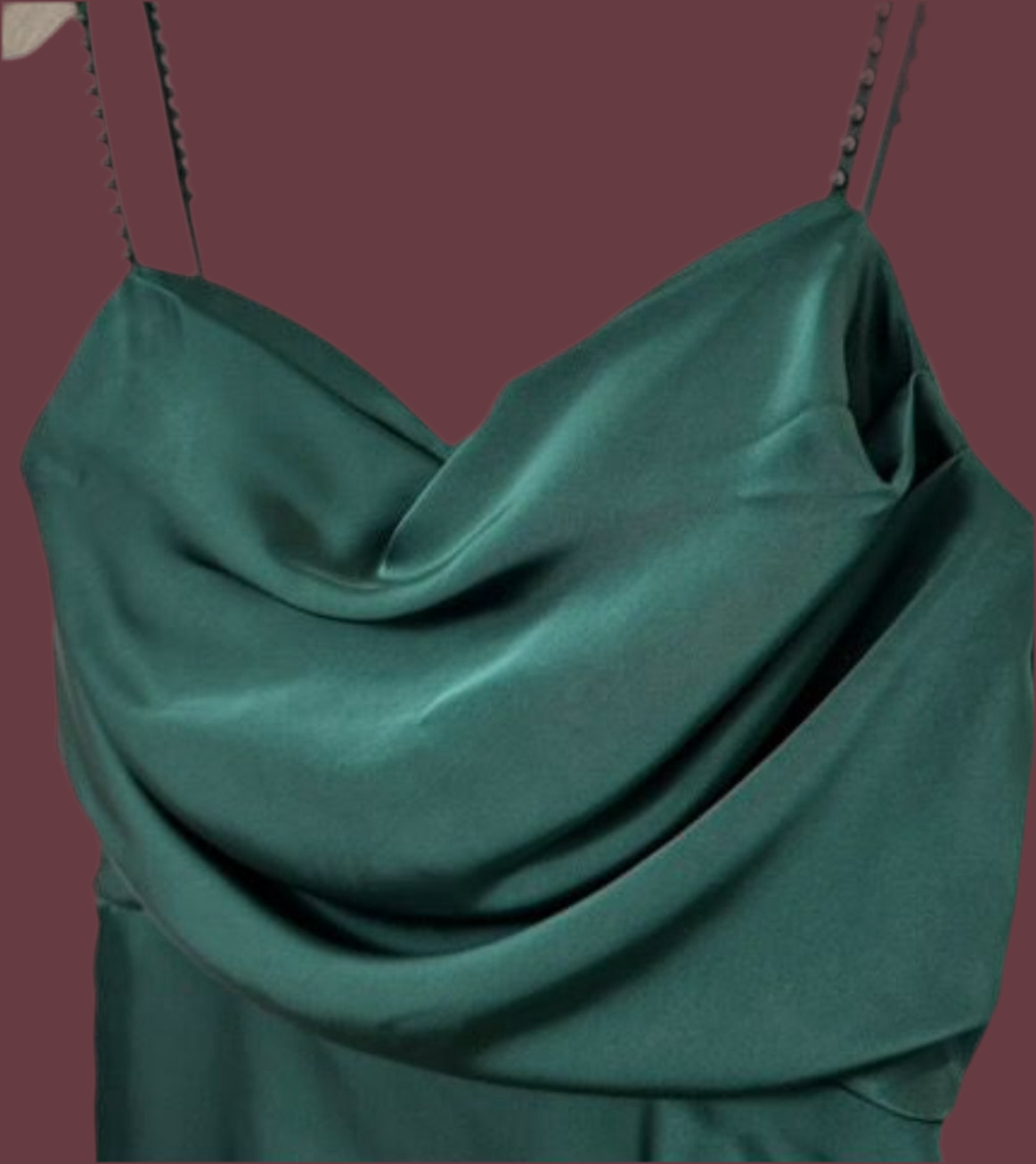 Long Satin cowl collar dress