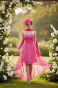 Chiffon strapless short dress