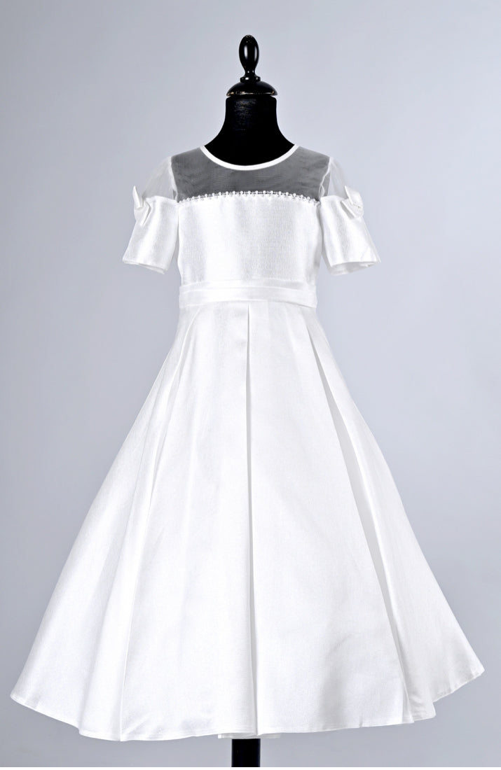 Shiny  satin   flower girl Bow dresses