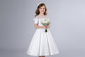 Shiny  satin   flower girl Bow dresses