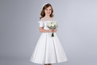 Shiny  satin   flower girl Bow dresses