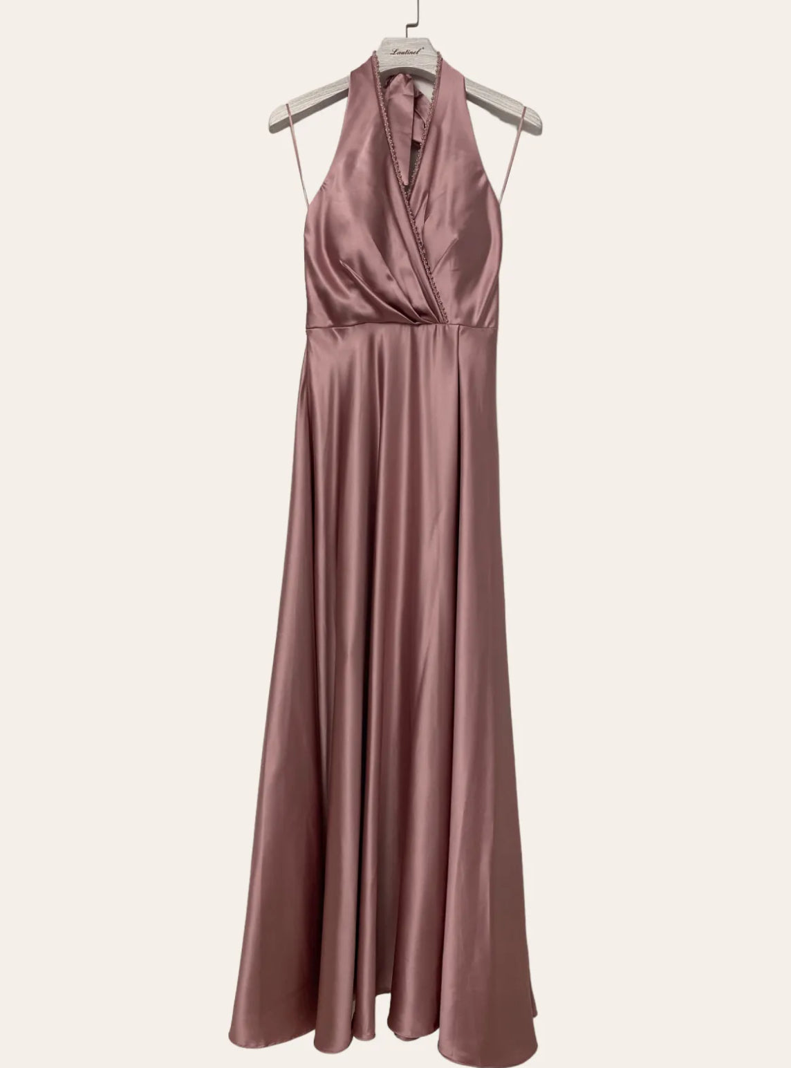 Satin tie-neck Bridesmaid dress