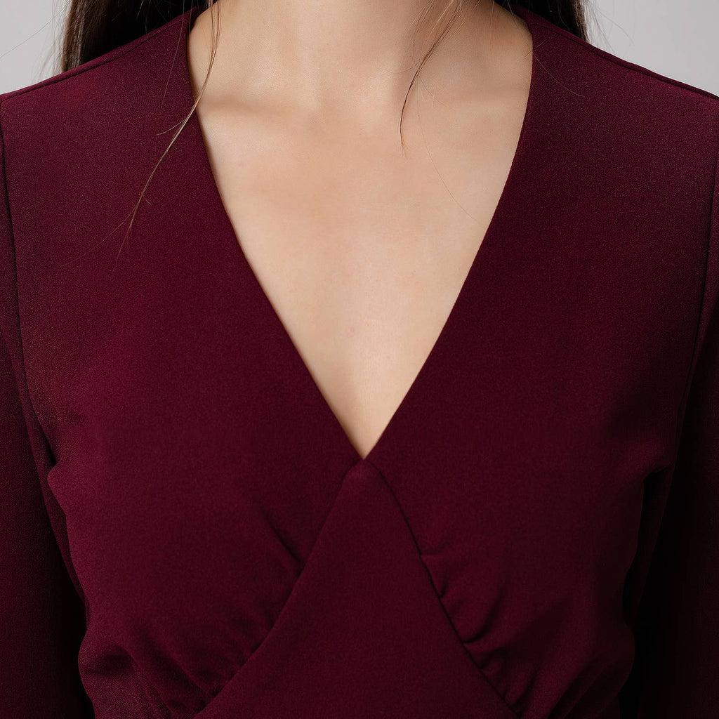 V-neck long jumpsuit