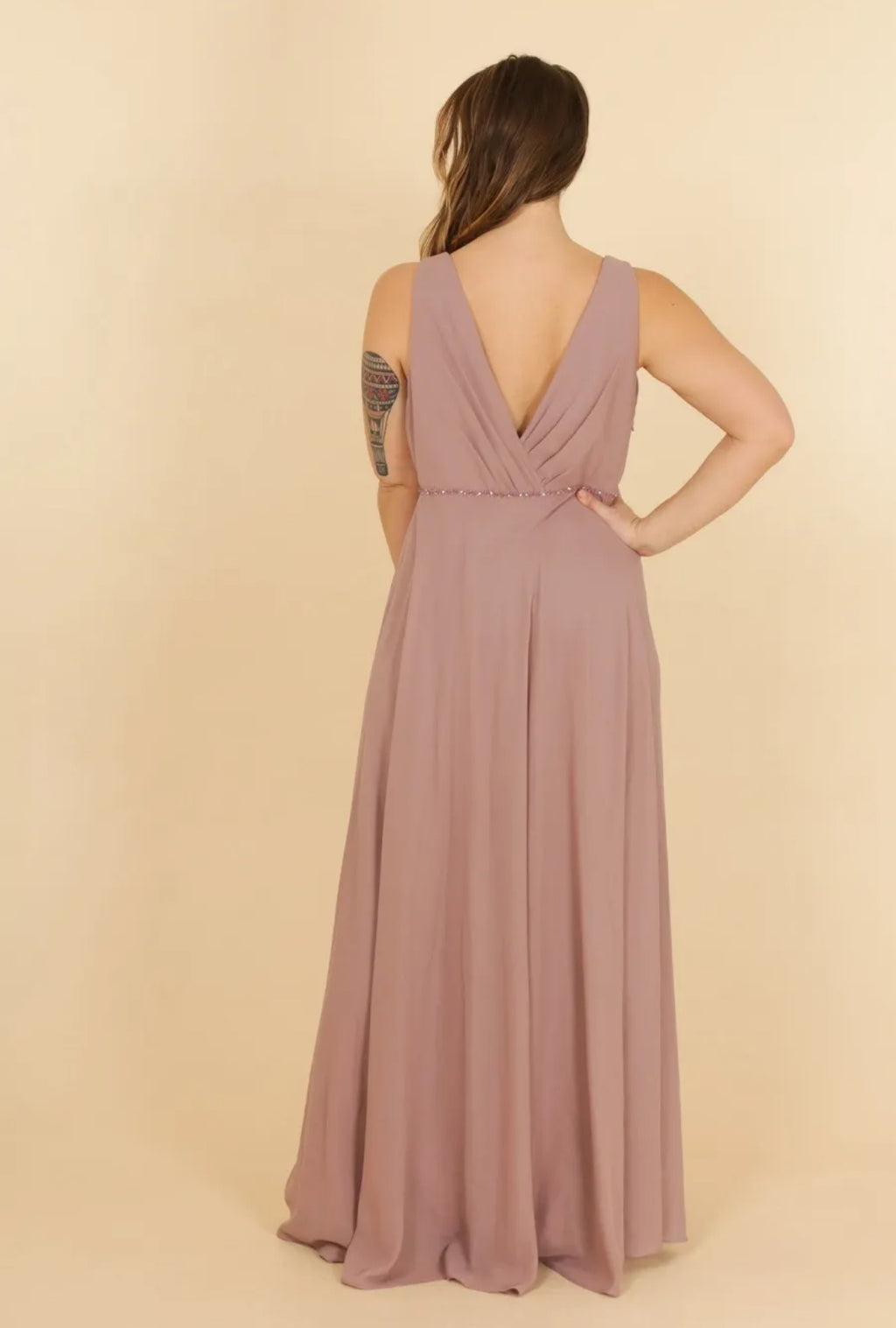 Bridesmaid dress in  Shiny chiffon fabrics