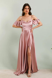 Silky Satin Off The Shoulder Bridesmaid dress