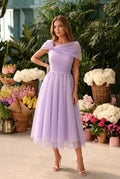 Short Tulle Dress with Draped Shoulders #2